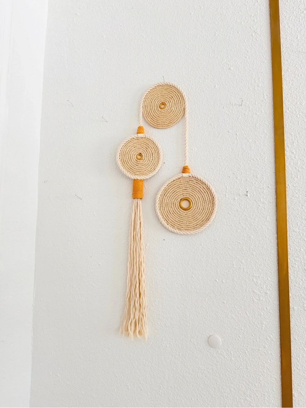 Bohemian Woven Wall Hanging, Handmade Rope Wall Art, Neutral Home Decor